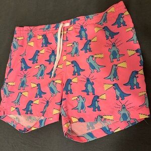 Chubbies Pink Dinosaur Print Swim Shorts